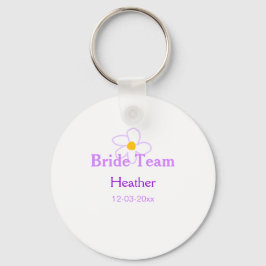 Pastel paarse bloem bruidsmeisje bruid team boho m sleutelhanger