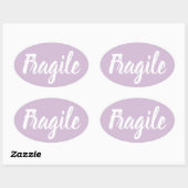 Pastel paarse breekbare trendy moderne business ovale sticker (Vel)