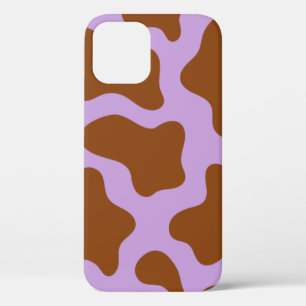pastel paarse bruine koe iPhone 12 hoesje