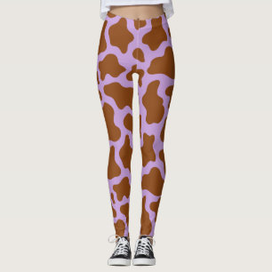 pastel paarse bruine koe leggings
