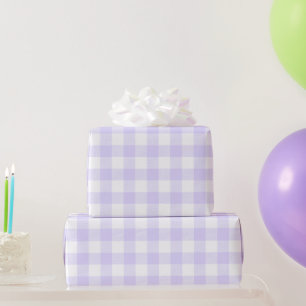 Pastel Paarse Buffalo Check Cadeaupapier