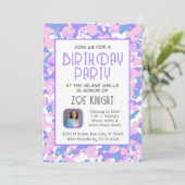 Pastel Paarse Confetti Verjaardagsfeestuitnodiging Kaart (Staand voorkant)