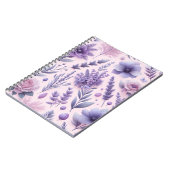 Pastel Paarse esthetische lavendelbloem Notitieboek (Linkerzijde)