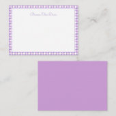 Pastel Paarse Gingham Kinderen Notitiekaartje (Voorkant / Achterkant)