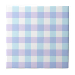 Pastel Paarse Gingham Tegeltje