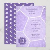 pastel paarse girly soccer - verjaardag kaart (Voorkant / Achterkant)