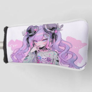 Pastel Paarse Gothic Lolita Anime Girl Golfheadcover
