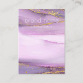 Pastel Paarse gouden randen Oorbel Houder Visitekaartje (Voorkant)