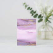 Pastel Paarse gouden randen Oorbel Houder Visitekaartje (Staand voorkant)