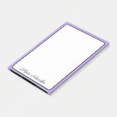 Pastel Paarse grens Professionele Eenvoudige Naam Post-it® Notes (Schuin)