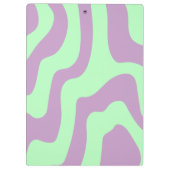 Pastel Paarse groene Abstracte golvende lijnen Klembord (Achterkant)