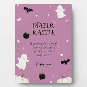 Pastel Paarse Halloween Baby shower Luier Raffle Fotoplaat