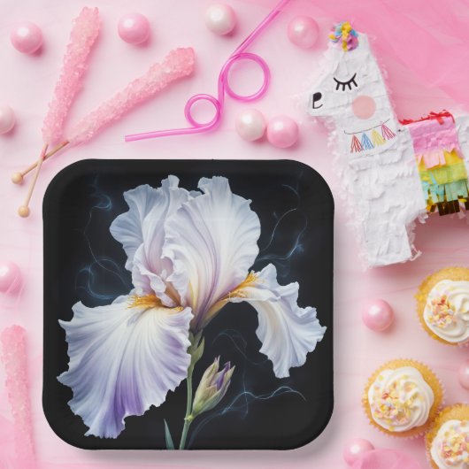 Pastel Paarse Iris Blossom Papieren Bordje (Feest)