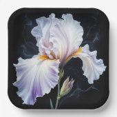 Pastel Paarse Iris Blossom Papieren Bordje (Voorkant)