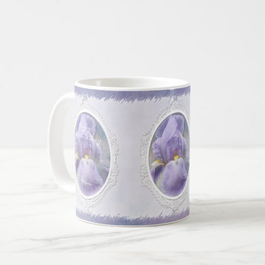 Pastel Paarse Iris Moederdag Mok (Voorkant links)