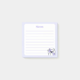 Pastel Paarse Kawaii Chibi Lachende Kitty Cat Post-it® Notes