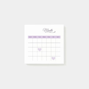 Pastel Paarse minimalistische romantische maandpla Post-it® Notes