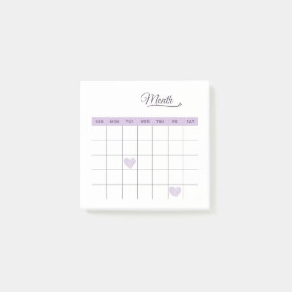 Pastel Paarse minimalistische romantische maandpla Post-it® Notes