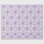 Pastel Paarse multicolorstars Cadeaupapier (Vlak)