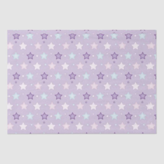 Pastel Paarse multicolorstars Tissuepapier (Voorkant)