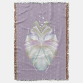 Pastel Paarse Oracle Owl Monogram Deken (Voorkant Verticaal)