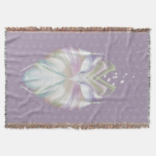 Pastel Paarse Oracle Owl Monogram Deken (Voorkant)