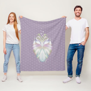 Pastel Paarse Oracle Owl Monogram Fleece Deken