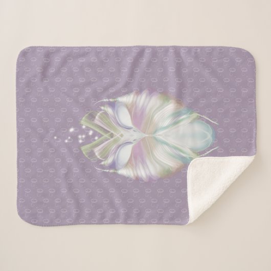 Pastel Paarse Oracle Owl Monogram Sherpa Deken (Voorkant (horizontaal))