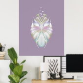Pastel Paarse Oracle Owl Poster (Thuiskantoor)