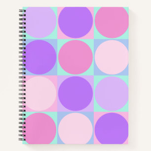 Pastel Paarse roze Aqua Geometrische cirkelvormig  Notitieboek