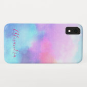 Pastel Paarse Roze Blauw Monogram Naam Case-Mate iPhone Case (Achterkant (horizontaal))