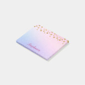 Pastel Paarse Roze Glitter Gouden Sterren Post-it® Notes (Schuin)