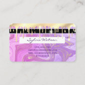 pastel paarse roze gouden druppels marmer Credit K Visitekaartje (Achterkant)