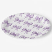 Pastel Paarse  Satin Bow Pattern Papieren Bordje (Gekanteld)