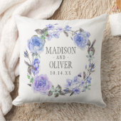 Pastel Paarse Waterverf Floral | Weddenschap Kussen (Deken)