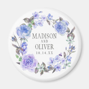 Pastel Paarse Waterverf Floral   Weddenschap Magneet