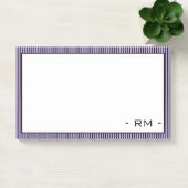 Pastel Paarse zwart gestreepte rand | Monogram Post-it® Notes (Kantoor)