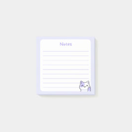 Pastel Paarsste Hallo Kawaii Chibi Kitty Cat Wavin Post-it® Notes