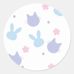 Pastel Paas Lente Patroon Ronde Sticker