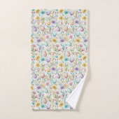 Pastel Paasei en Lente Bloemmotief Bad Handdoek (Handdoek)