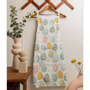 Pastel Paaseieren Bloempatroon - Schattig Voorjaar Schort