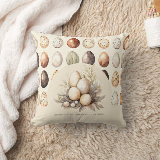 Pastel Paaseieren Design in Crème & Bruine Tinten Kussen