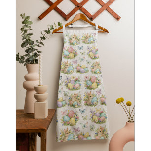 Pastel Paaseieren & Konijnen Bloemen & Vlinders Schort
