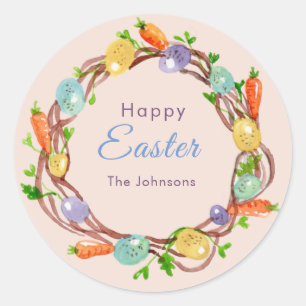 Pastel Paaseieren roze Ronde Sticker