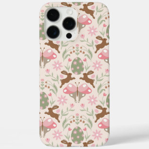 Pastel Paashaas en Bloemenpatroon iPhone 16 Pro Max Hoesje