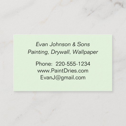 Pastel Paint Exemple de Carte de visite (Dos)