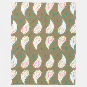 Pastel Paisley Fleece Deken