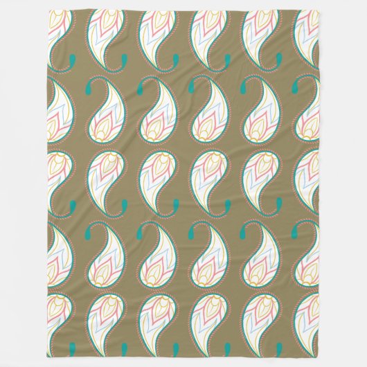 Pastel Paisley Fleece Deken (Voorkant)