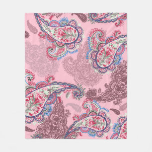 Pastel paisley, traditioneel etnisch naadloos patr fleece deken