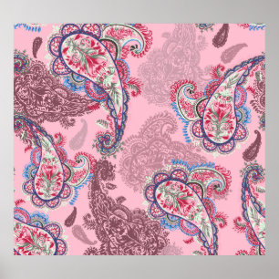 Pastel paisley, traditioneel etnisch naadloos patr poster